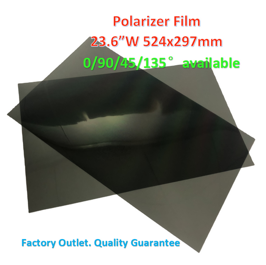 Polarizing film for 23.6 inch display, surface haze treatment, 0 degree