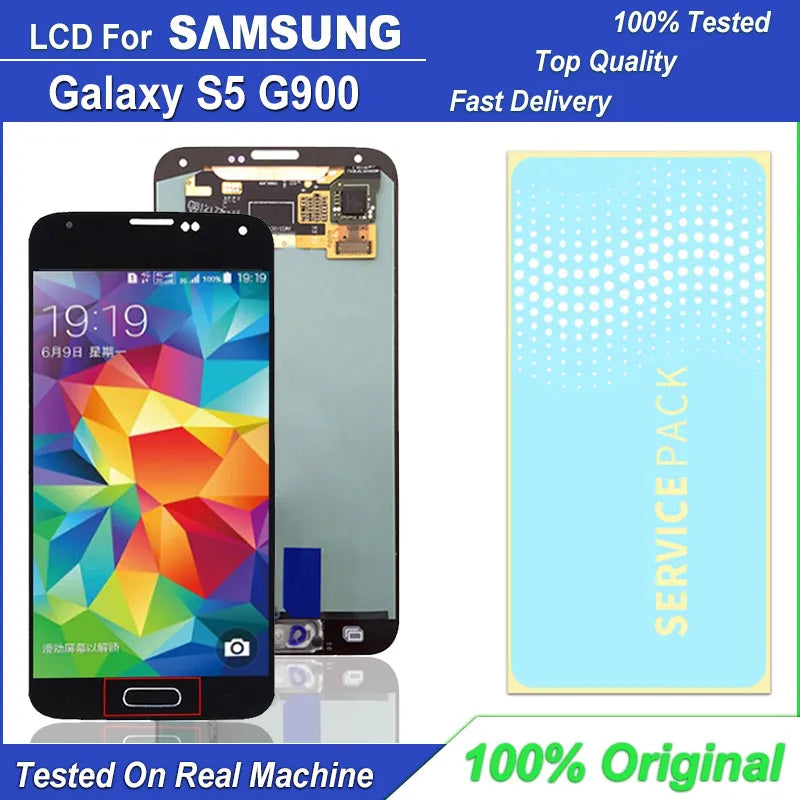 Original 5.1" burn LCD For Samsung Galaxy S5 G900 G900F G900M G900H LCD Screen Touch Digitizer Assembly For Galaxy S5 LCD Screen