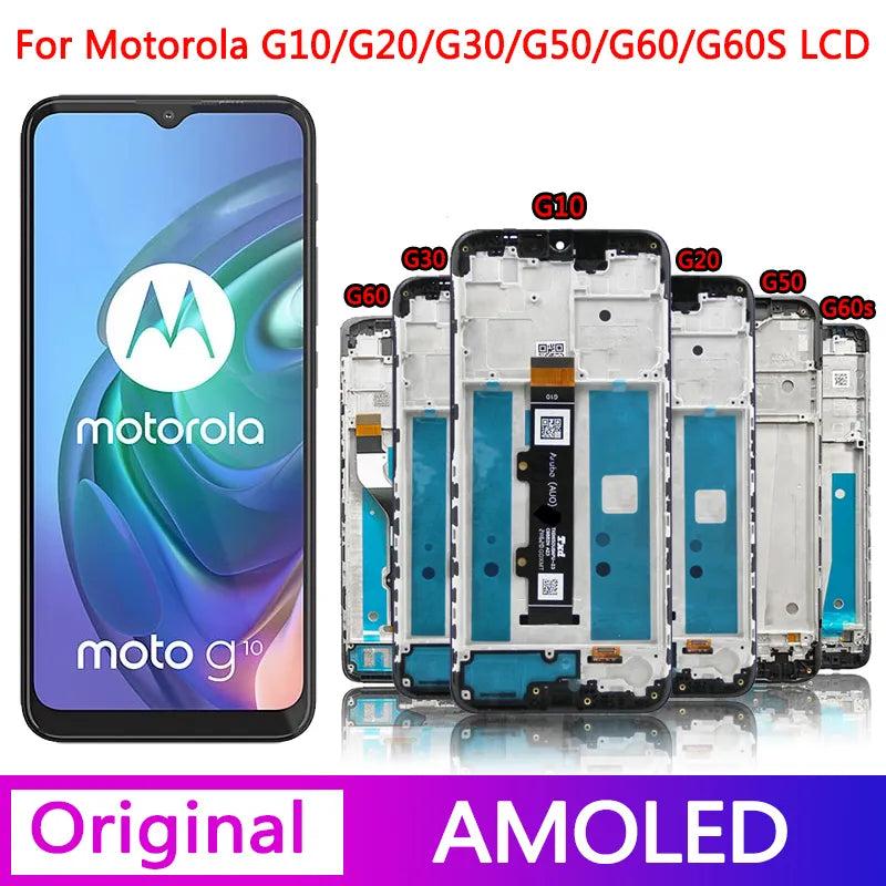 Original G Series Screen for Motorola Moto G10 G20 G30 G50 G50 5G G60 G60S G100 LCD Display Touch Screen Digitizer Replacement