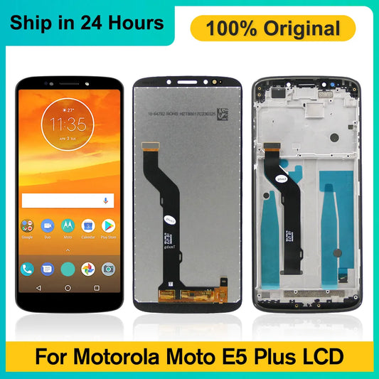 Pantalla LCD Original de 6,0 pulgadas para Motorola Moto E5 Plus, montaje de digitalizador con pantalla táctil de repuesto para E5Plus con marco
